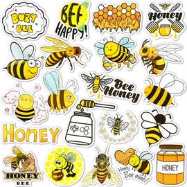 SUSIHI Bee Stickers for Kindle Kids Cute Bee Stickers Water Bottles Scrapbook Book Waterproof(50 Pcs)