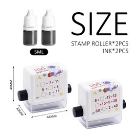 CYNOSURETECH 1 Piece Math Seal Roll Set, Calculation Roll Seal, Roll Number Teacher Seal, Teacher Seal, Reusable, Helps Children Learn Math