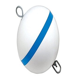 TAYLOR MADE PRODUCTS Sur-Moor Mooring Buoy, White with Reflective Blue Stripe (15", 60 lbs.) - Galvanized Steel Hardware Included - Sandblasted Finish for Easy Painting - Made in the USA - 2020108659