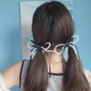 PLwelth Pearl Bow Hair Clips for Women Girls Elegant Cute