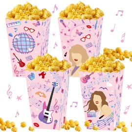 LaVenty Singer Theme Popcorn Boxes Party Favor Bags Singer Theme Birthday Party Supplies Gift Bags Kids Candy Treat Bag for Birthday Wedding Bridal Shower