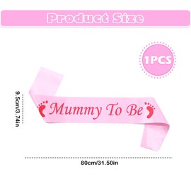 PMTFUMY 1 pack of pink mother-to-be belts，Satin Baby Shower Decoration in Pink | Stylish Party Supplies for Expecting Moms and Family