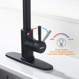 Touchless Kitchen Faucet with Pull Down Sprayer, Motion Sensor Kitchen Faucet with Kitchen Soap Dispenser, Single Kitchen Faucet Hig Arc Pull Out Faucet for Kitchen Sink RV Kitchen,Matte Black