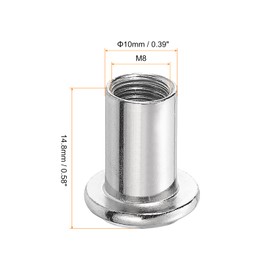 sourcing map M8x12mm Hex Socket Head Insert Nut Screw Post Sleeve Nut for Furniture 10pcs