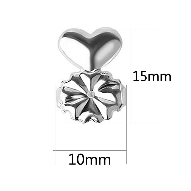 2 Pairs Adjustable Magic Earring Lifters Hypoallergenic Earring Backs Love