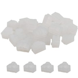 PDETVEO 40PCS RJ45 Port Covers, Silicone Ethernet Dust Protector Caps for Network Switch, Router, Computer and TV Ports (White)