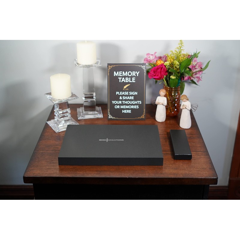 Ohio Creations Funeral Guest Book Set, with Memory Table Sign