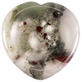 KYEYGWO Africa Bloodstone Reiki Healing Crystal Worry Stone, Heart Thumb Stone Pocket Palm Trees Pocket Stones Worry Stone Massage Stones for Meditation, Stress Relief, Worry Stone Decompression