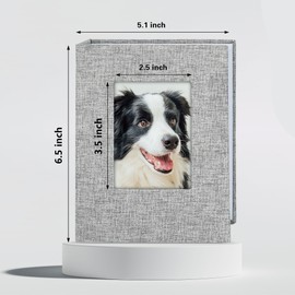 Yopih Small Photo Album 4x6 Photos 2 Pack Linen Cover Mini Photo Book 26 Page Holds 52 Pictures Artwork or Postcards Storage Grey
