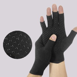JOMOCARE Compression Arthritis Gloves Compres Arthritis Fingerless Gloves Joint Pain Support Non-Slip design Compres Gloves (Black, Medium)