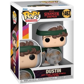 POP Stranger Things - Hunter Dustin Henderson with Spear & Shield Funko Vinyl Figure (Bundled with Compatible Box Protector Case), Multicolor, 3.75