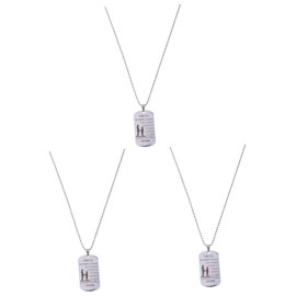 LIFKOME 3pcs Unisex Stainless Steel Tag Necklace for Inspirational Mother Jewelry Elegant Silver Pendant for Men and Women Family and Friends