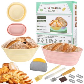 Cesta de silicona a prueba de pan, juego completo para hacer pan con herramientas esenciales, fácil de limpiar y almacenar