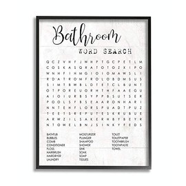 Stupell Industries Bathroom Search Fun Family Word, Design by Daphne Polselli Wall Art, 16 x 20, Black