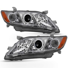 ACANII - For 2007 2008 2009 Toyota Camry Chrome Housing Projector Headlights Headlamps Assembly Driver & Passenger Side