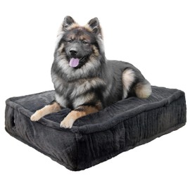 Bessie and Barnie Rectangle Dog Bed - Extra Plush Faux Fur Dog Bean Bag Bed - Fluffy Dog Beds for Large Dogs - Waterproof Lining and Removable Washable Cover - Multiple Sizes & Colors Available