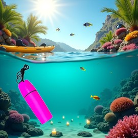 Pink Waterproof Container Bottle Holder with Lanyard - Floating Dry Box for Kayak, Canoe, Boat, Diving, and Snorkeling - Watertight Plastic Case with Hook and O-Ring Seal for Outdoor Activities
