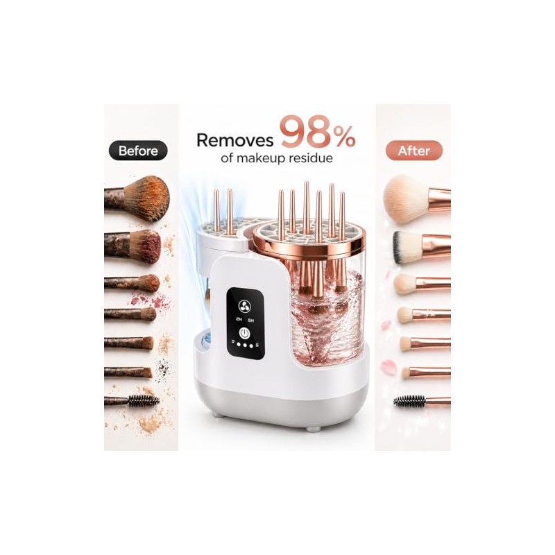 Electric Makeup Brush Cleaner Machine, Portable Cosmetic Brush Washer and