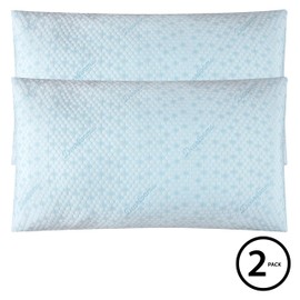 Dearfoams Cool Knit Nylon Infused Bed Pillows, King Size 20"x36", 2 Count