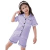 SWOMOG Satin Pyjamas for Girls Boys Baby Button-Down Pjs Sets