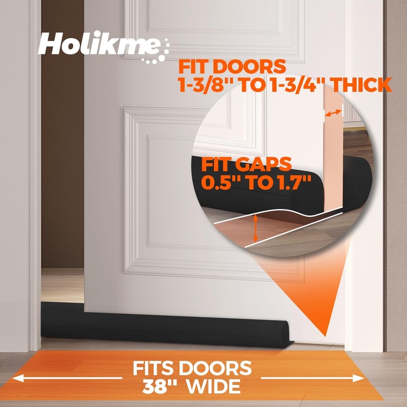 Holikme Door Draft Stopper Weather Stripping Window Breeze Blocker Adjustable