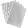 A4 Punched Pockets Folders Document Sleeves- 200 Micron Document Wallets(Pack of 100)