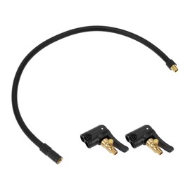 INFINAUTO Tire Inflator Extension Tube 17.72inch 7.8mm ID for Car Motorcycle Bicycle Air Pump Extend Hose Adapter Tire Valve with Deflatable Air Chuck Rubber Black Durable