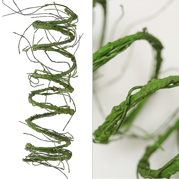 Fosolasi 300cm/118inch Flexible Green Small Artificial Tree Branches Fake Tree