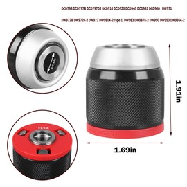 Follde Keyless Drill Chuck for Dewalt, 1/2" Mount 1.5-13mm Clamping Capacity, Drill Chuck for Multiple Purposes