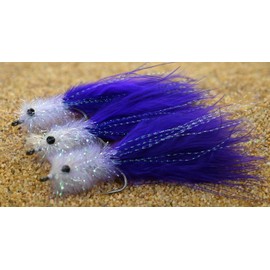 Saltwater Schminnow Fishing Fly - Tarpon, Snook & Reds - 3 Pack (3ct Purple - Hook #1/0)