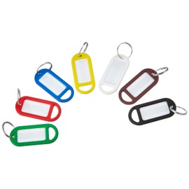Merriway BH01822 (48 Pcs) Assortment of Key Ring Luggage Tags with Labels, Pack of 48 Pieces