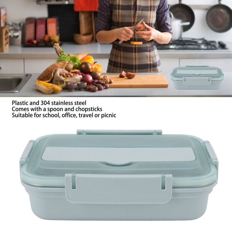 Lunch Box 4 Compartments Design 304 Stainless Steel Matching Tableware