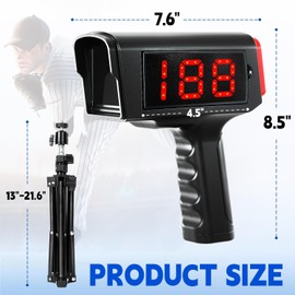 FITPLAY Baseball Radar Gun with Tripod, LED+LCD Large Display,Handheld Or Hand Free Speed Sensors Baseball Speed Training Equipment,Accurate Speed Radar Gun for Pitchers Or Hitters Measurement Speed