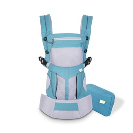 SONARIN Premium Breathable Baby Carrier with Storage Bag, Ergonomic, Sun Protection Cover, for Newborns and Toddlers (0-48 Months), Maximum Load 20 kg, Baby Carry Bag (Blue)