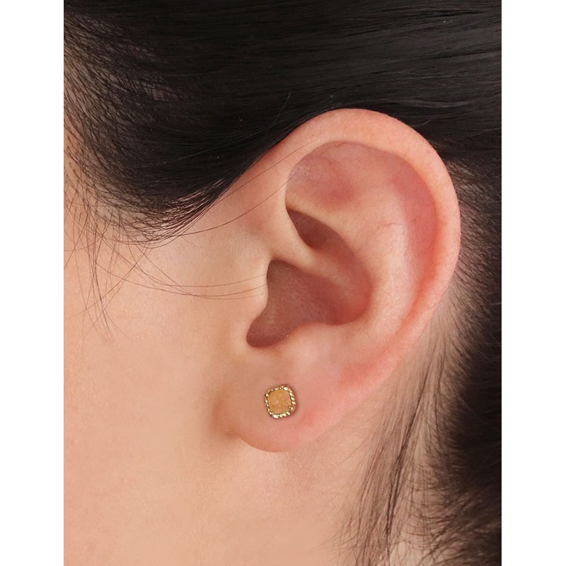 Westies - Aretes de Plata .925 con Jade Color Naranja