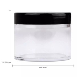 Beauticom 6 Pieces 2Oz/60g/60ml HQ Acrylic Leak Proof Clear Container Jars w/Black Lid