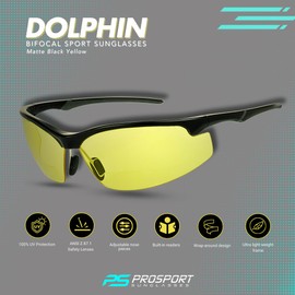 proSPORT Safey Bifocal Readers ANSI Z87 Night Yellow +3.00 2 Pairs Adjustable Nose Piece Cycling