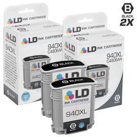 LD Remanufactured Ink Cartridge Printer Replacement for HP 940XL C4906AN High Yield (Black, 2-Pack)