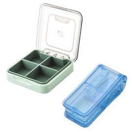 1 Pcs Small Pill Box with 1 Pill Cutter Portable Pill Case Travel Pill Box Moistureproof Small Pill Box Four Compartments Portable Pill Box for Travel