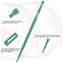 FQTANJU Purple Thang Sewing Tool Kit - 10 Pcs Multifunctional Sewing & Quilting Aid for Craft Projects, Fabric Turning and Elastic Threading (F-10pcs Green)