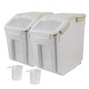 Qiveno Large Flour Storage Container Bin 25lb, 2Pack Airtight Rice