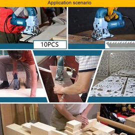 10pcs Jigsaw Blades T301CD Jigsaw Blade Set T Shank Fast Down Cut Worktop Wood Cutting DIY Power Tool Multi-Purpose HCS Saw Blades Tool Accessories for Wood, Plastic, Hardwood Cutting