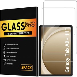 2 Pack Screen Protector for  Galaxy Tab A9 Plus 2023, 11 Inch HD Clear 9H Hardness Tempered Glass Film for Galaxy Tab A9 Plus, Scratch Resistent, Touch , Bubbles Free - Color: Tempered Glass, Size: A9-8.7 Inch