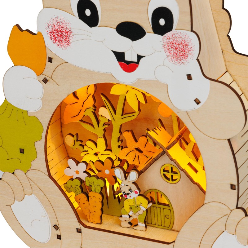 SIKORA OD24 Decorative Figure Funny Easter Bunny with LED Lighting