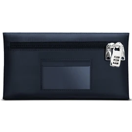 Smunijon money bag with lock 10.2x6.2 Inches money bags with zipper Lockable money pouch locking bank deposit bags with Dual zipper safe Cash Bag money bag for cash (1, blue, small)