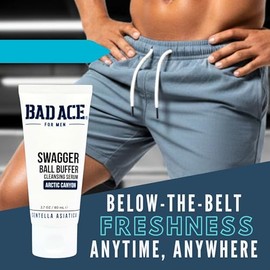 BAD ACE Suero Limpiador Swagger Ball Buffer: Gel De Baño Íntimo Sin Enjuague Para Hombres: Gel De Baño Para Hombres Below The Belt: Elimina El Sudor, 