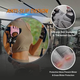 Workout Gloves for Men and Women,Ventilated Weight Lifting Gym Gloves with Wrist Wrap Support,for Weightlifting,Full Palm Protection,Training,Fitness,Hanging(Medium) (Pink, Small)