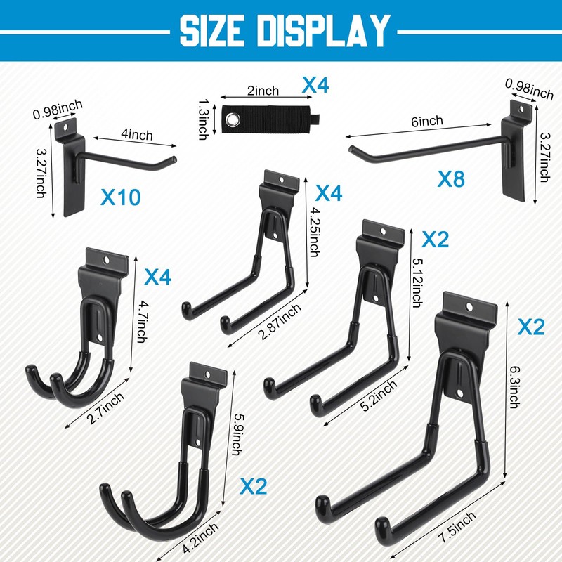 Landhoow 36 Pcs Slatwall Hooks & Hangers 32 Pcs Heavy