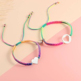 SKIRIFLA First Day of Kindergarten Bracelet, Matching Bracelets for Mommy and Me,First Day of School Preschool Outfits for Girls, Back to School Bracelet for Mother Daughter Son - (Colorful)