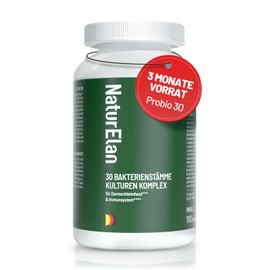 NaturElan Probiotika PLUS Kulturen Komplex für Darmsanierung - 180 KAPSELN mit 30 Bakterienstämme, 20 Mrd KbE/Tagesdosis, Magensaftresistent& Vegan, mit Lactobacillus & Bifidobakterien, 3 Monate, Darmflora